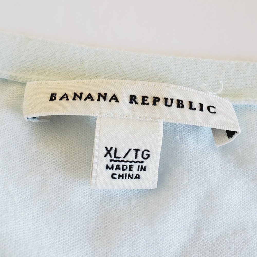 BANANA REPUBLIC Cotton/Linen Light Blue Cardigan - Picture 6 of 9